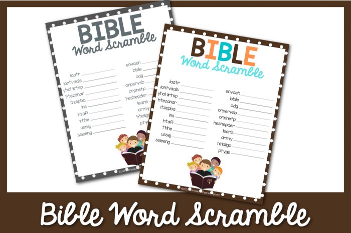 Books of the bible scramble