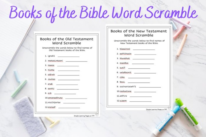 Books of the bible scramble